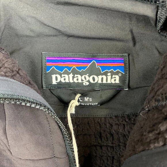 Patagonia Mens Winter Jacket Large Black Full Zip R2 TechFace Hoody Company Logo - Picture 2 of 16